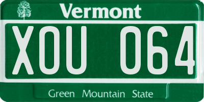VT license plate XOU064