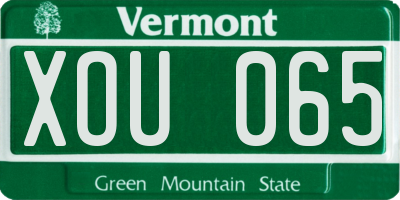 VT license plate XOU065