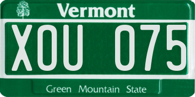 VT license plate XOU075
