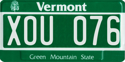 VT license plate XOU076