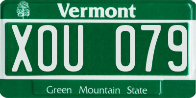 VT license plate XOU079