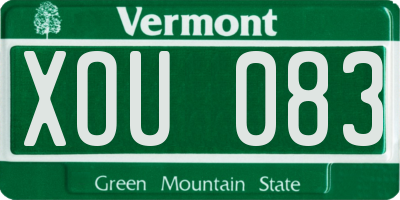 VT license plate XOU083