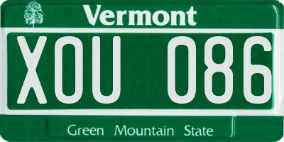 VT license plate XOU086