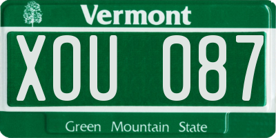 VT license plate XOU087