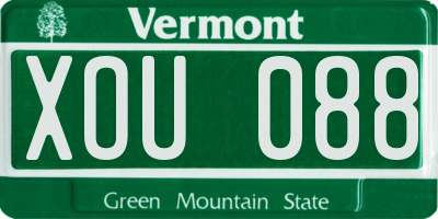 VT license plate XOU088