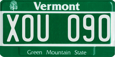 VT license plate XOU090
