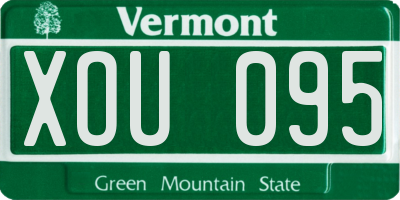 VT license plate XOU095