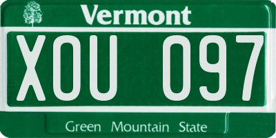 VT license plate XOU097