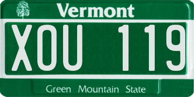 VT license plate XOU119