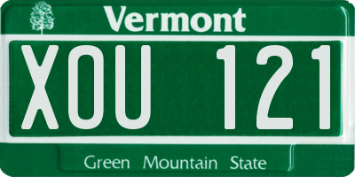 VT license plate XOU121