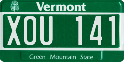 VT license plate XOU141