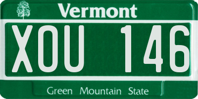 VT license plate XOU146