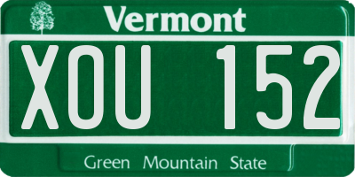 VT license plate XOU152