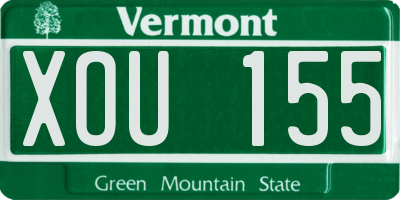 VT license plate XOU155