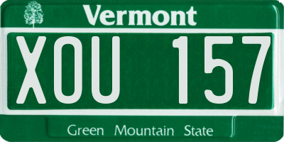 VT license plate XOU157