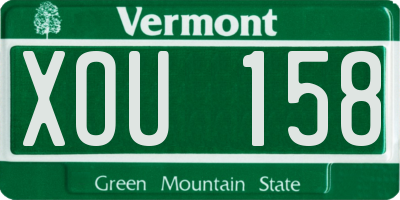 VT license plate XOU158