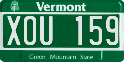 VT license plate XOU159