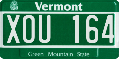 VT license plate XOU164