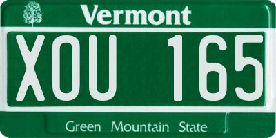 VT license plate XOU165