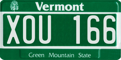 VT license plate XOU166