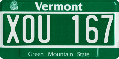 VT license plate XOU167