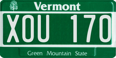 VT license plate XOU170