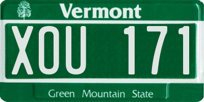VT license plate XOU171