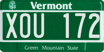 VT license plate XOU172