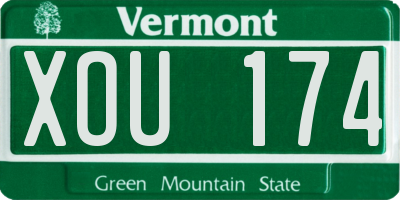 VT license plate XOU174