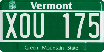 VT license plate XOU175