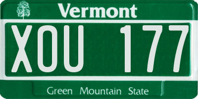 VT license plate XOU177