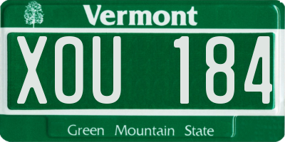 VT license plate XOU184