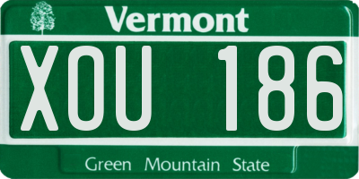 VT license plate XOU186