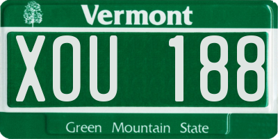 VT license plate XOU188