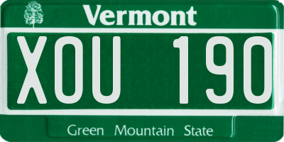 VT license plate XOU190