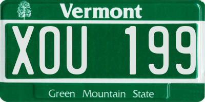VT license plate XOU199