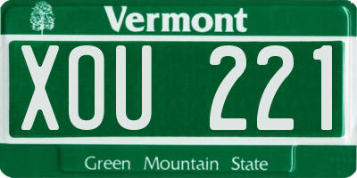 VT license plate XOU221