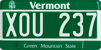 VT license plate XOU237