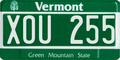 VT license plate XOU255