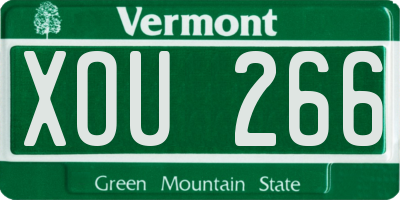 VT license plate XOU266