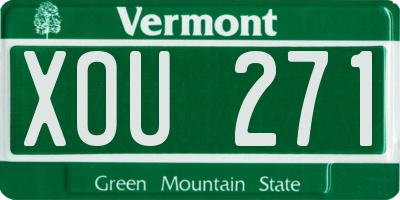 VT license plate XOU271