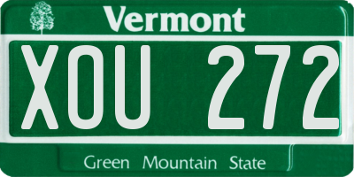 VT license plate XOU272