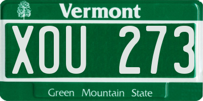 VT license plate XOU273