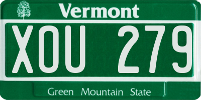 VT license plate XOU279