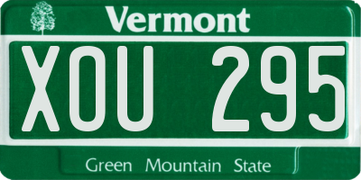 VT license plate XOU295