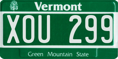 VT license plate XOU299