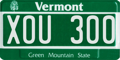 VT license plate XOU300