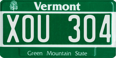 VT license plate XOU304