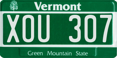 VT license plate XOU307