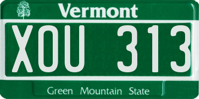 VT license plate XOU313